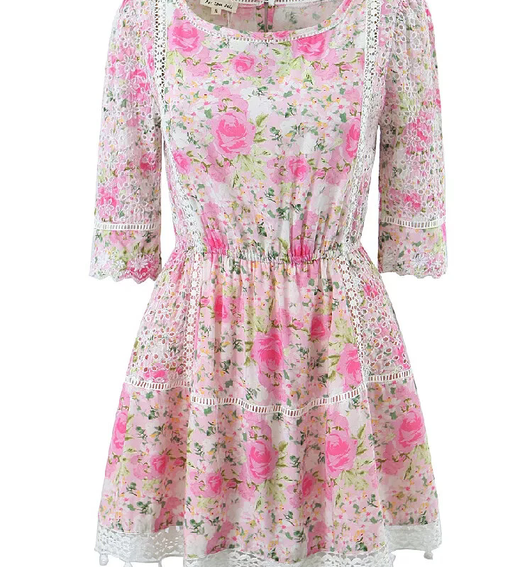 Bloggers favs shop liropolla-0 Floral Short Sleeve Mini Dress